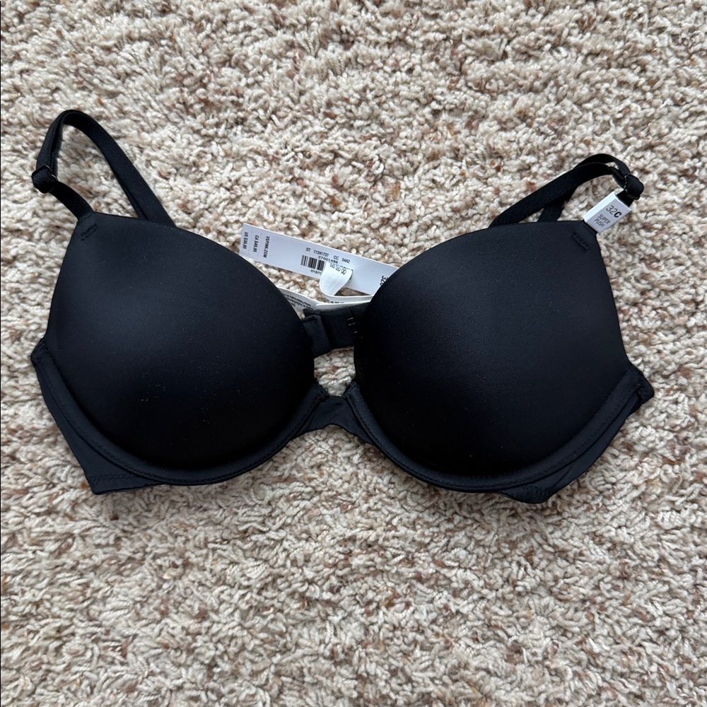 Victoria's Secret PINK black wear everywhere super push up bra 32c NWT